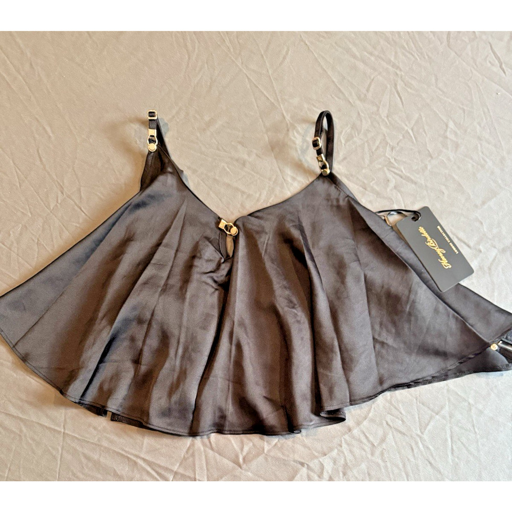 Honey Birdette Cami Melissa Size Large Black with gold accents NEW With‎ Tags! - Picture 3 of 5